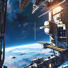 Fototapeta premium space station 