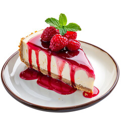 Raspberry Cheesecake Delight:  A luscious slice of cheesecake, adorned with fresh raspberries and a decadent raspberry sauce, is a tantalizing treat for dessert lovers.  The creamy texture and vibrant