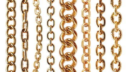 Set of gold chains, cut out