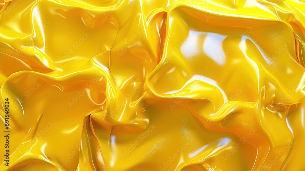Poster bold yellow 3d abstract background showcasing hyper-realistic ceramic textures with intricate patter