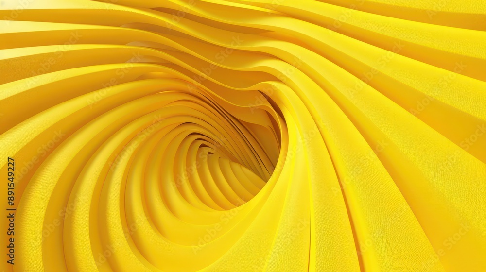 Poster bold yellow 3d abstract background showcasing intricate optical illusions and perspective-bending pa
