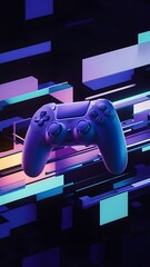 standard game controller with abstract geometric shapes. 3d rendering illustration vector concept background