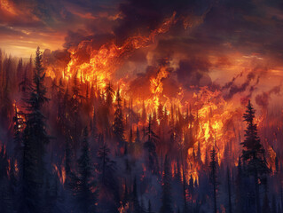 raging wildfire