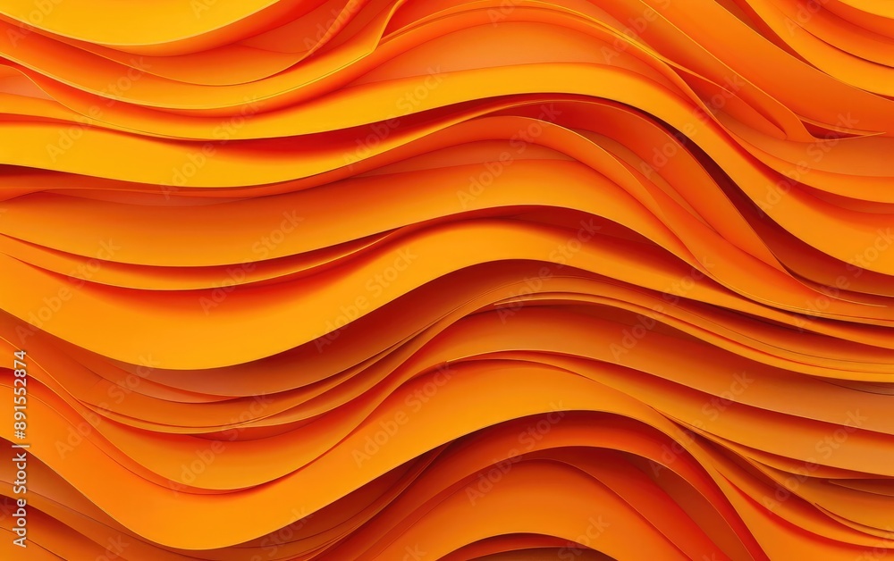 Poster abstract orange paper waves background creating a sense of movement and vibrancy. perfect for creati