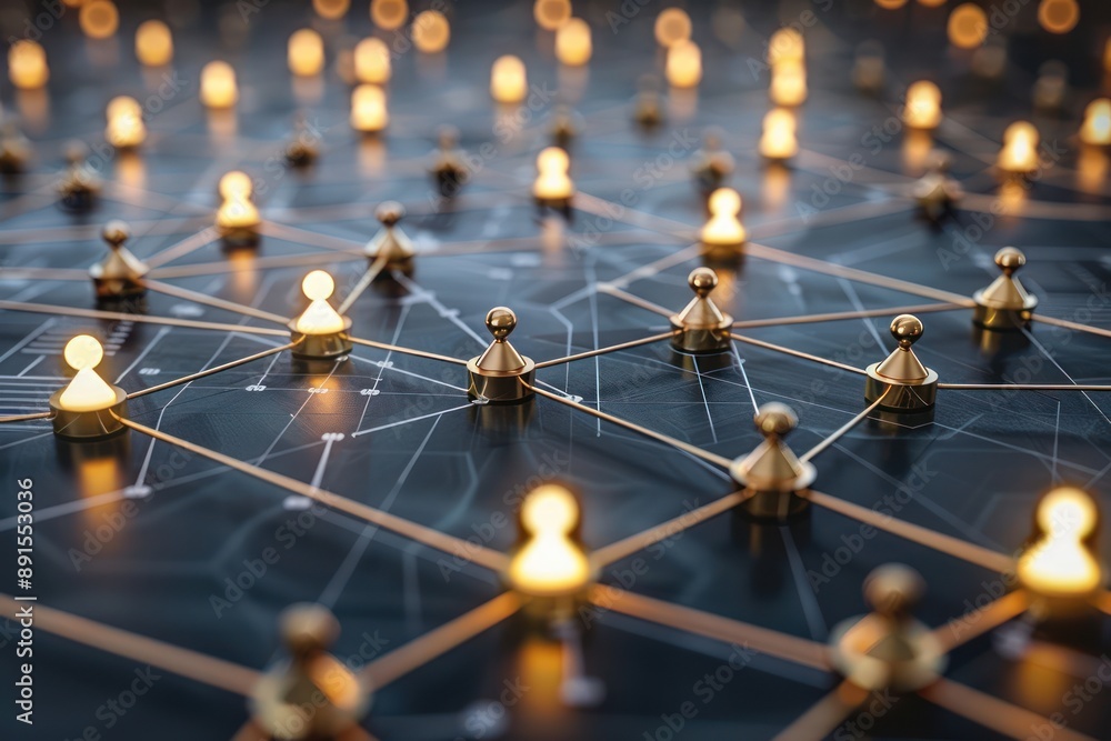 Poster global unity a network of diverse connections radiating confidence and collaboration, a symbol of in