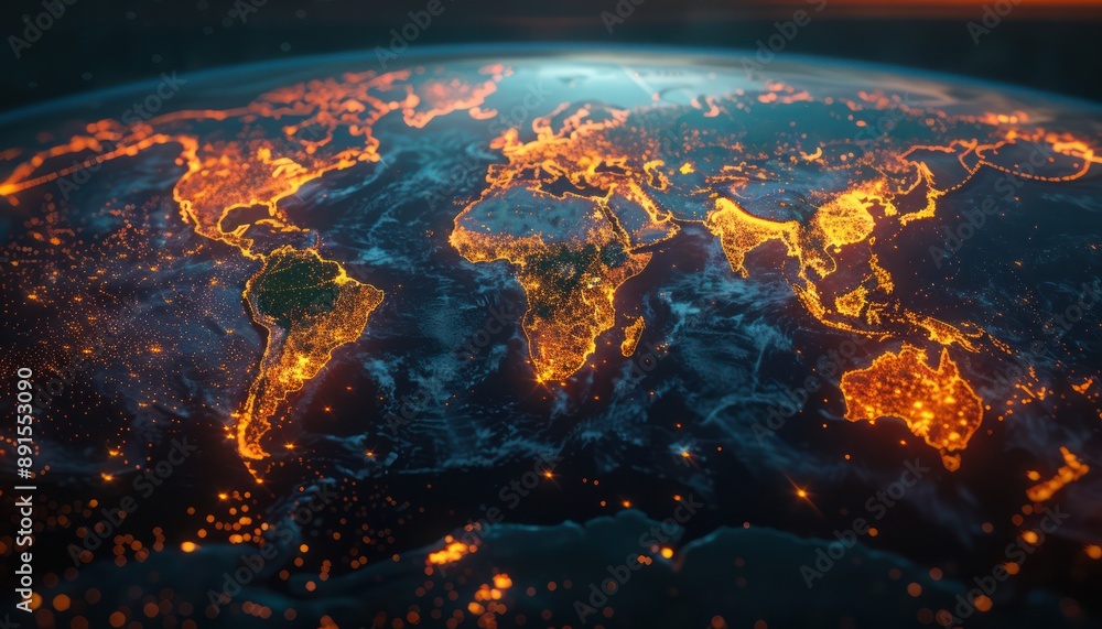 Poster global unity diverse connections radiating confidence, a symbol of interconnectedness and internatio