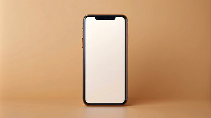 A blank smartphone with a touch screen showing a illustration of a modern mobile device