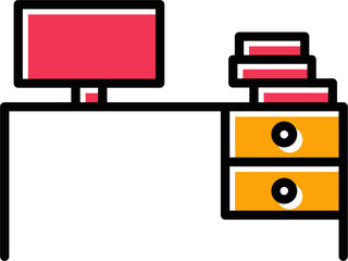 Study Desk II Vector Icon