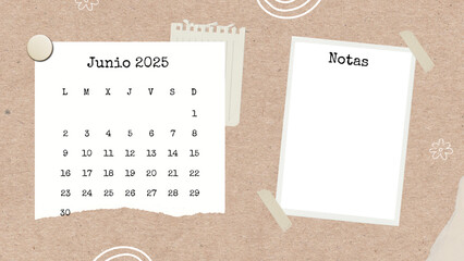 paper, Junio, 2025, calendario
