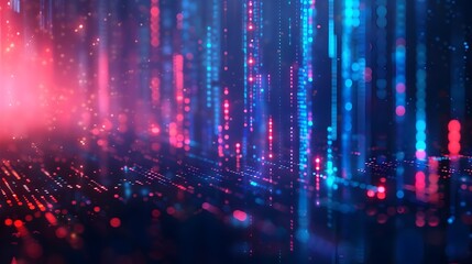 Futuristic Digital Neon Technology Light Abstract Background. AI Generated