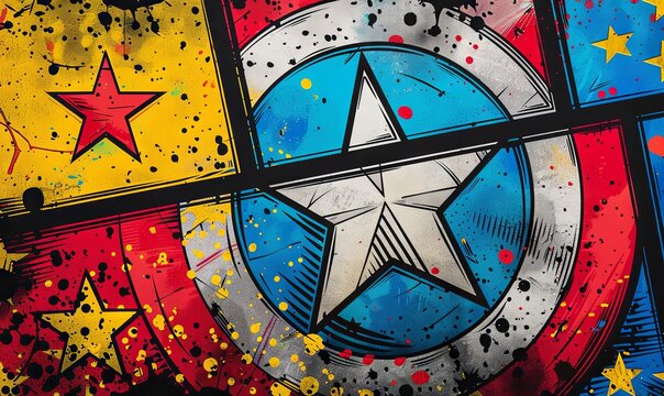 Vibrant pop art comic book frames