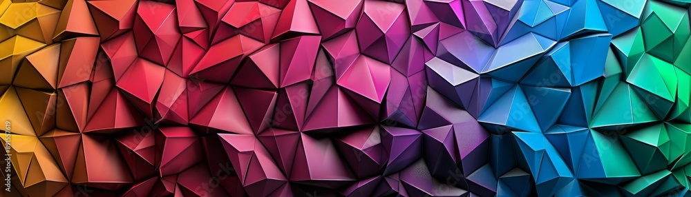 Poster abstract colorful geometric background with triangular shapes.