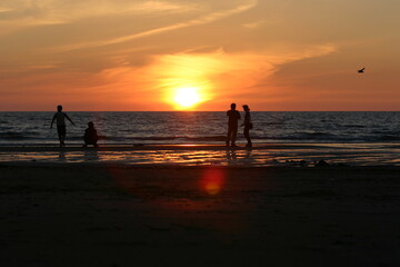 夕日に向かって