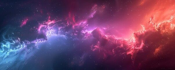 Fototapeta premium Cosmic Vibrance - Minimalist Wallpaper of a Dynamic Galaxy and Nebula with High-Resolution Clarity and Creative Lighting