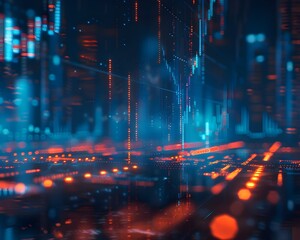 Futuristic Digital Data Abstract Cyber Technology Background. AI Generated