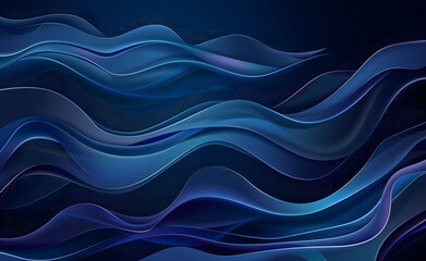 Fototapeta premium Minimal blue abstract modern background design texture of undulating midnight blue waves, abstract wave background with copy space.