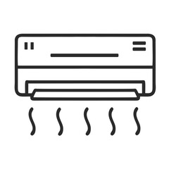 Air conditioner icon. Black and white vector illustration.