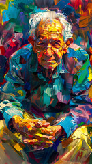 Fototapeta premium realistic high-resolution photo of elderly, with detailed background