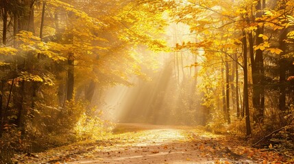 Obraz premium Golden Autumn Path
