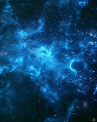 Fototapeta premium Futuristic Digital Network Science Technology Abstract Connections. AI Generated