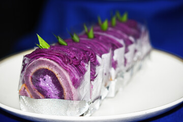Purple sweet potato homemade cake.