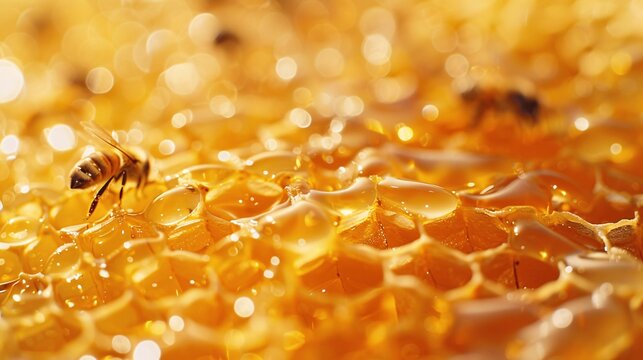 Close-Up of a Honeycomb Structure