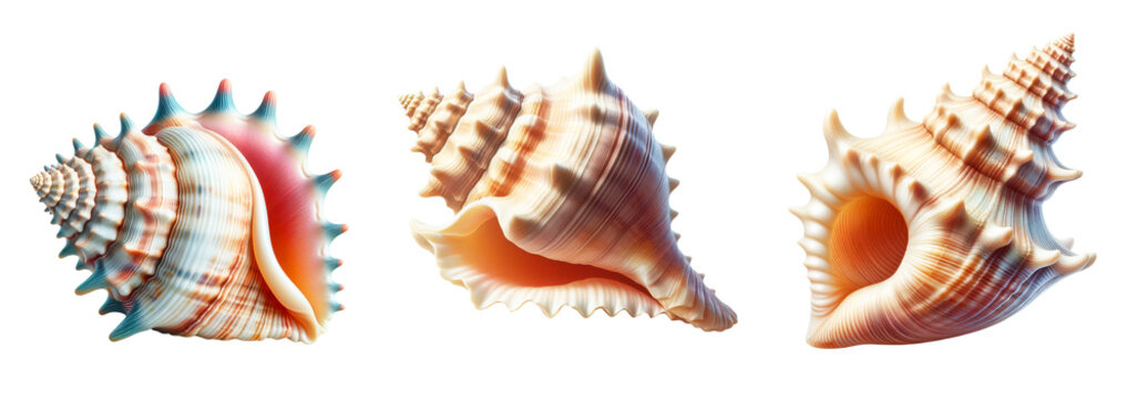Seashell isolated on transparent background, sea organism, Shanku,, sacred chank, divine conch , zoology, decoration PNG image