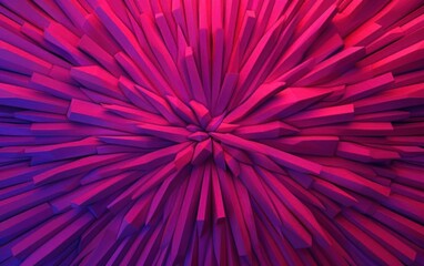 Fototapeta premium Vibrant geometric abstract background with dynamic pink and purple spikes creating a visually striking pattern and depth.