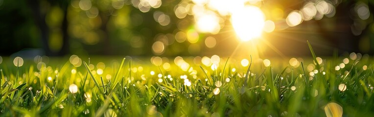 Fototapeta premium Lush Meadow Sunlit with Vibrant Spring Colors