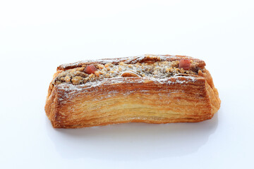 Long Square Croissant with Almond and Raspberry and Cream Cheese Filling