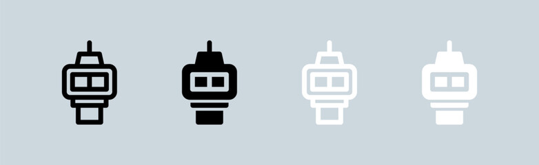 Obraz premium Control icon set in black and white. Terminal signs vector illustration.