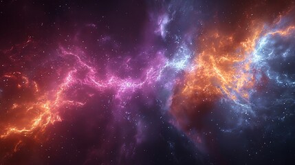 Obraz premium Kosmischer Tanz von Violett und Feuer