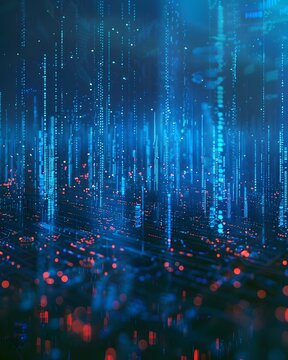 Digital Data Future Technology Pattern Network Light Glow. AI Generated