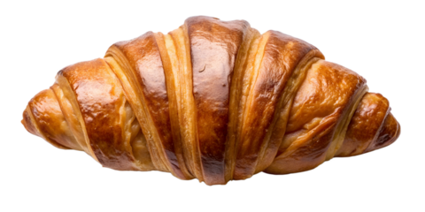 Сroissants on a white isolated background front view. Serve yourself a delicious fluffy croissant suitable for menu design, restaurants, bakeries. French classic PNG