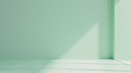 A light mint green background with a smooth finish, seamless floor, even lighting for a shadow-free look, minimalist style, high-definition, fresh and vibrant appearance.