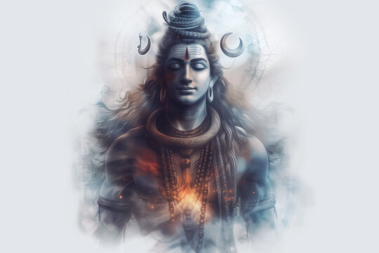 Hindu God Shiva in meditation