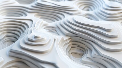 3D render of an abstract background with a wavy pattern in the style of a topographic map,