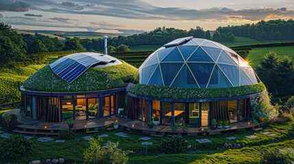A luxurious eco-friendly dome home in a picturesque countryside