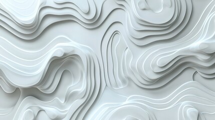 3D render of an abstract background with a wavy pattern in the style of a topographic map, 