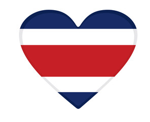 Costa Rica flag heart shaped. vector