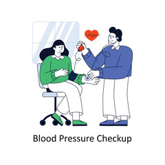 Blood Pressure Checkup Flat Style Design Vector illustration. Stock illustration