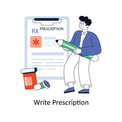 Doctor Write Prescription Flat Style Design Vector illustration. Stock illustration