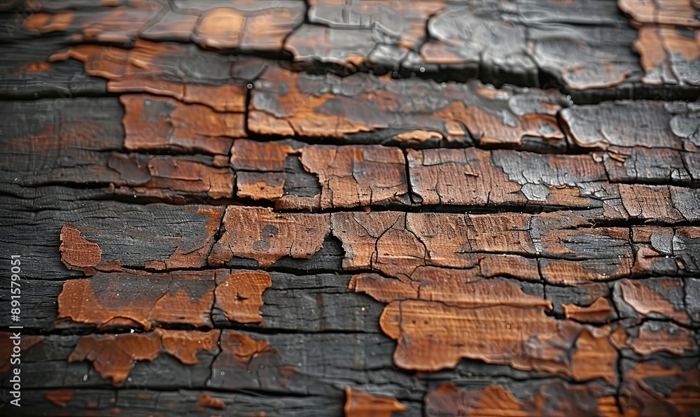 Poster rustic wooden texture with cracks