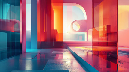 Abstract Future Geometric Sensential rendering space background