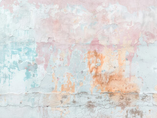 Fototapeta premium light pastel scratched painting aged vintage wall texture background patina concrete surface textured