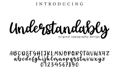 Understandably Font Stylish brush painted an uppercase vector letters, alphabet, typeface
