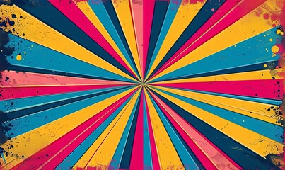 Vibrant comic book-style radial lines