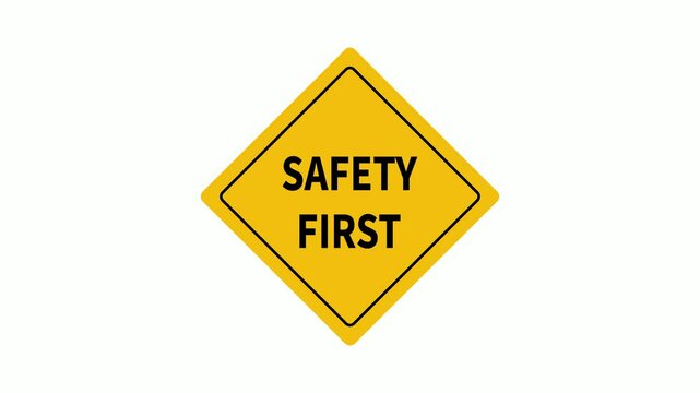 Safety symbols and first signs, work safety, caution work hazards, danger surveillance, zero accident. High quality 4k footage