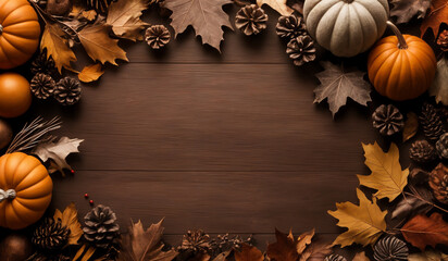 Brown minimalistic fall background with copy space