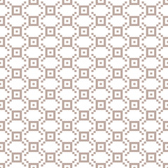 Geometric style mesh net texture. Abstract style white and beige seamless repeating pattern. Vector illustration.